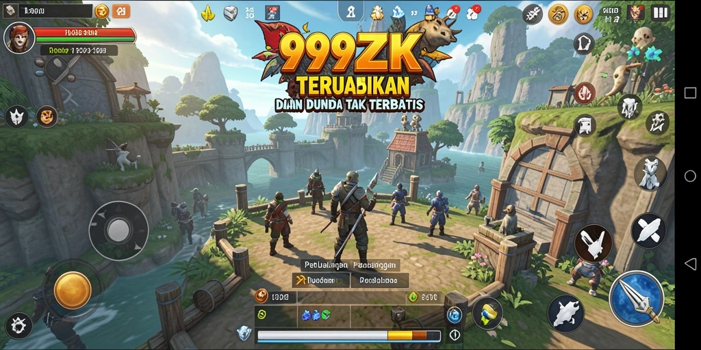 Gameplay <strong>999ZK</strong> yang menampilkan eksplorasi dunia terbuka.