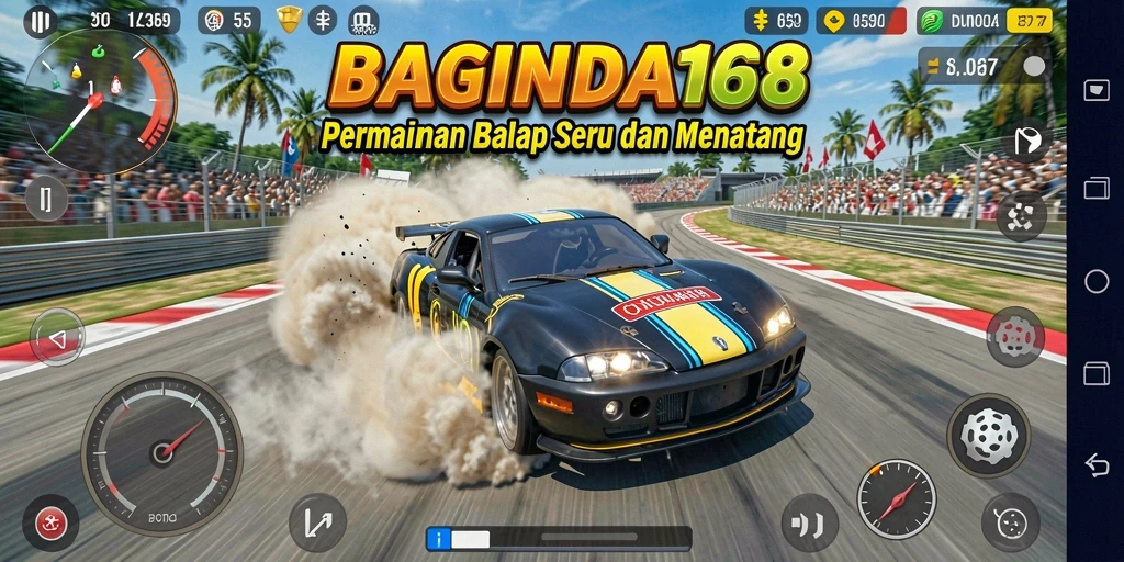 Screenshot yang menampilkan aksi balap mendebarkan dari game BAGINDA168.