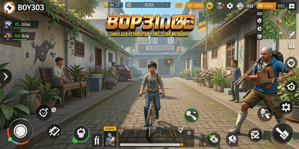 Gameplay BOY303 yang menampilkan interaksi sosial dan kustomisasi karakter.