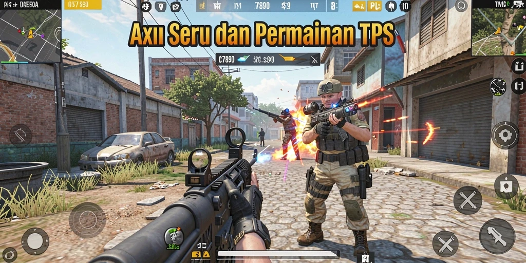 Tampilan gameplay seru C7890 dalam aksi TPS.