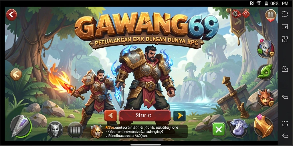 Screenshot GAWANG69 menampilkan pertempuran epik dalam dunia RPG.