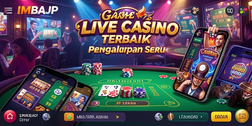 Tampilan gameplay Live Casino terbaik dari IMBAJP dengan dealer profesional.