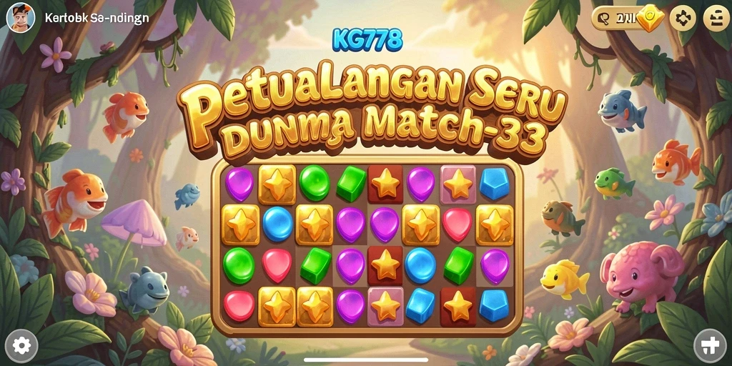 Screenshot utama menampilkan gameplay menarik dalam KG778 Match-3.