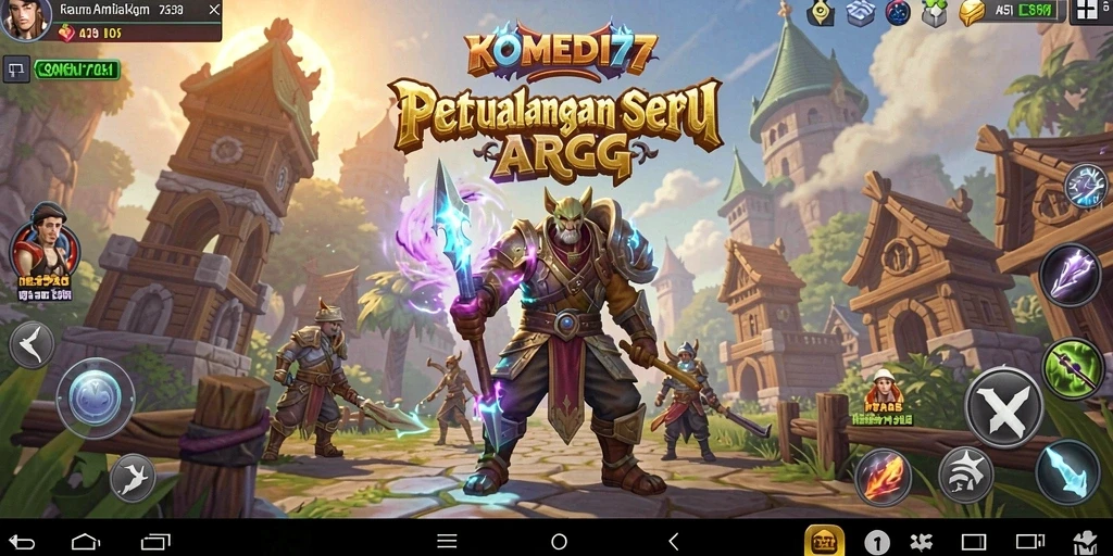 Tampilan seru gameplay ARPG dalam KOMEDI77, penuh aksi dan humor.