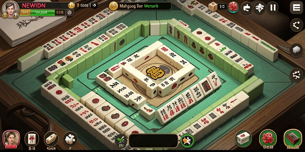 Gameplay Mahjong yang menarik di NEWIDN, penuh warna dan tantangan.