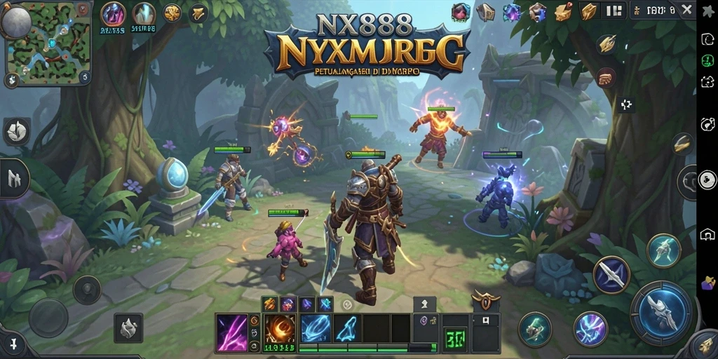 Screenshot NX888 menampilkan aksi seru dalam dunia MMORPG.