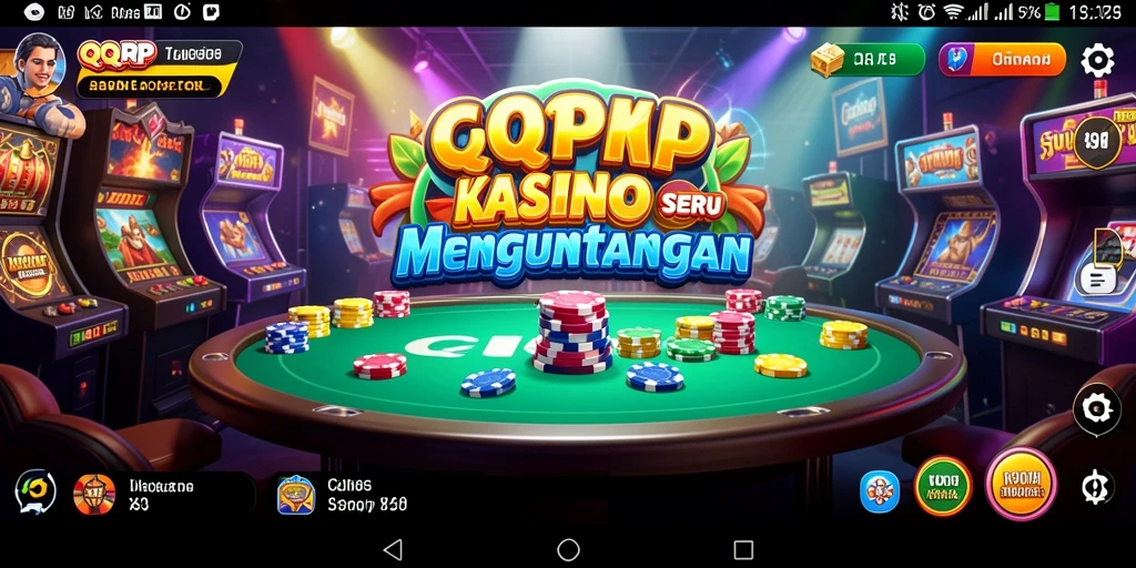 Screenshot gameplay QQRP yang menampilkan suasana kasino yang mengasyikkan.