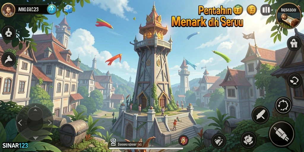 Screenshot gameplay Tower Defense SINAR123 yang menegangkan.