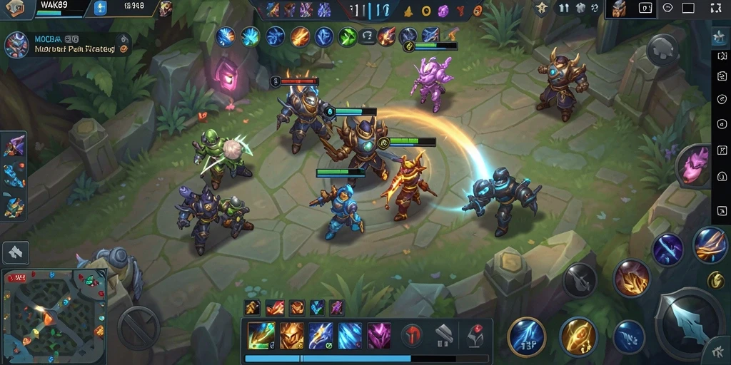 Screenshot WAK89 menampilkan aksi seru dalam permainan MOBA.