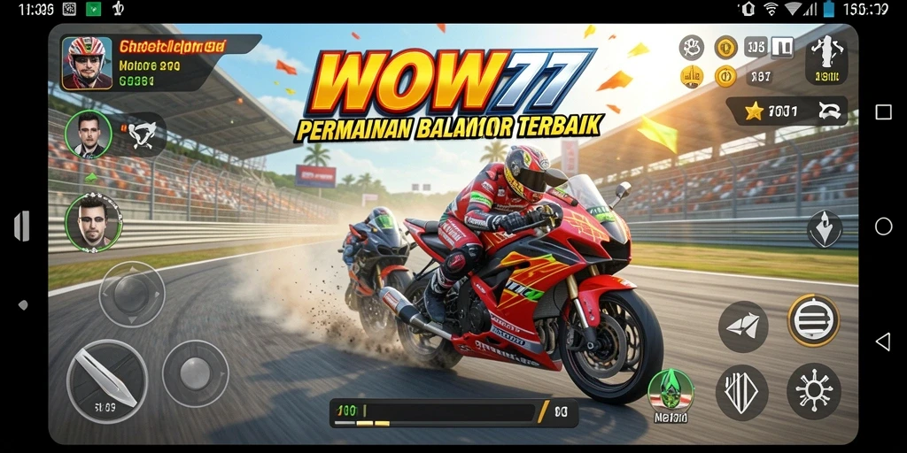 Tampilan menarik gameplay balap motor WOW77 dengan grafis menakjubkan.